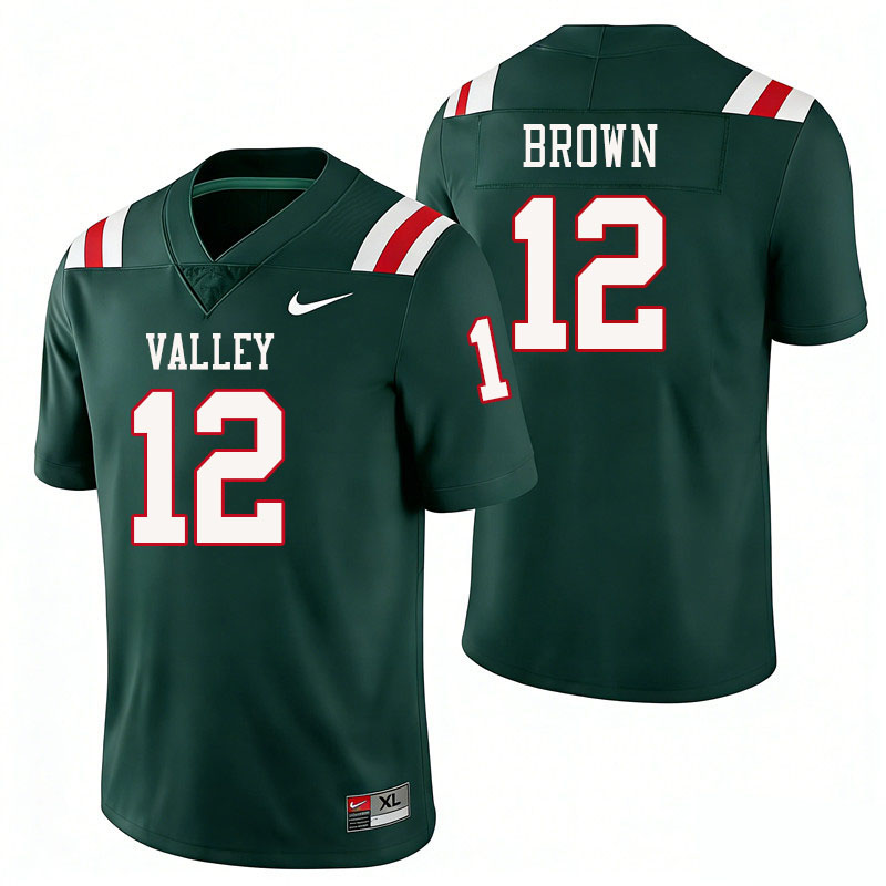 Mississippi Valley State Delta Devils #12 Josh Brown College Football Jerseys,Uniforms Stitched-Gree